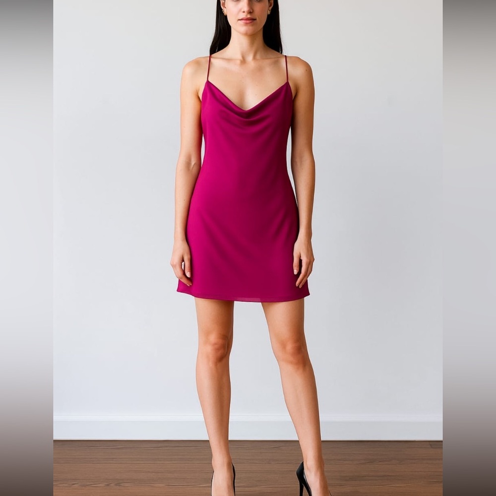 Forever 21 Hot Pink Mini Satin Dress Size M